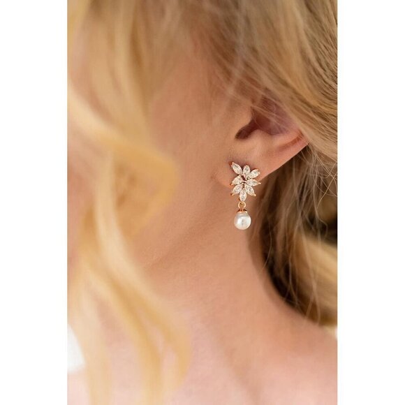 ❤️Women White Pearl Earrings , Pearl Drop  Earrings for Women Prom Jewelry Gifts - Picture 2 of 7